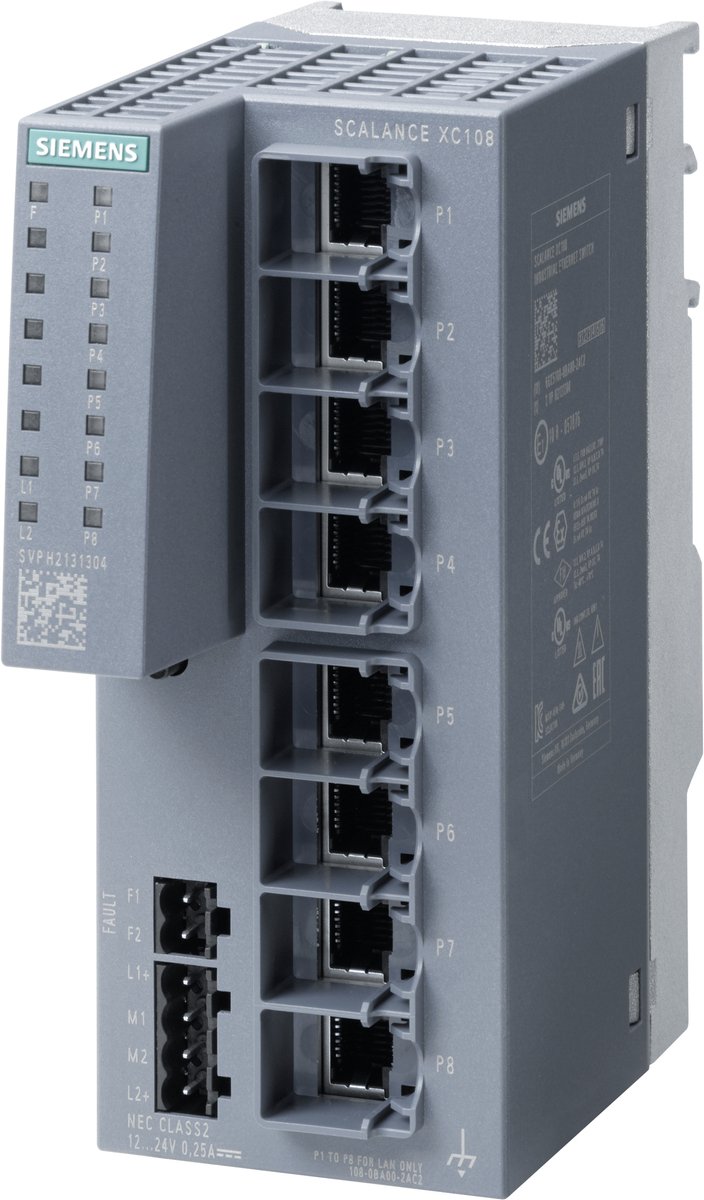 Siemens 6GK5108-0BA00-2AC2 Industrial Ethernet Switch 10 / 100 MBit/s PoE-funktion