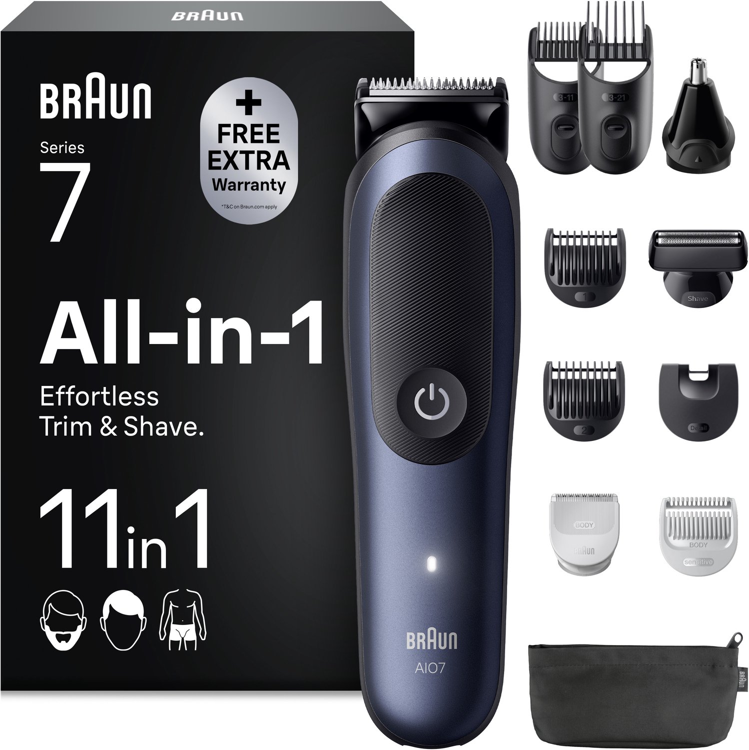 Braun Bodytrimmer Styler AIO 7540 - Black / Deep Blue