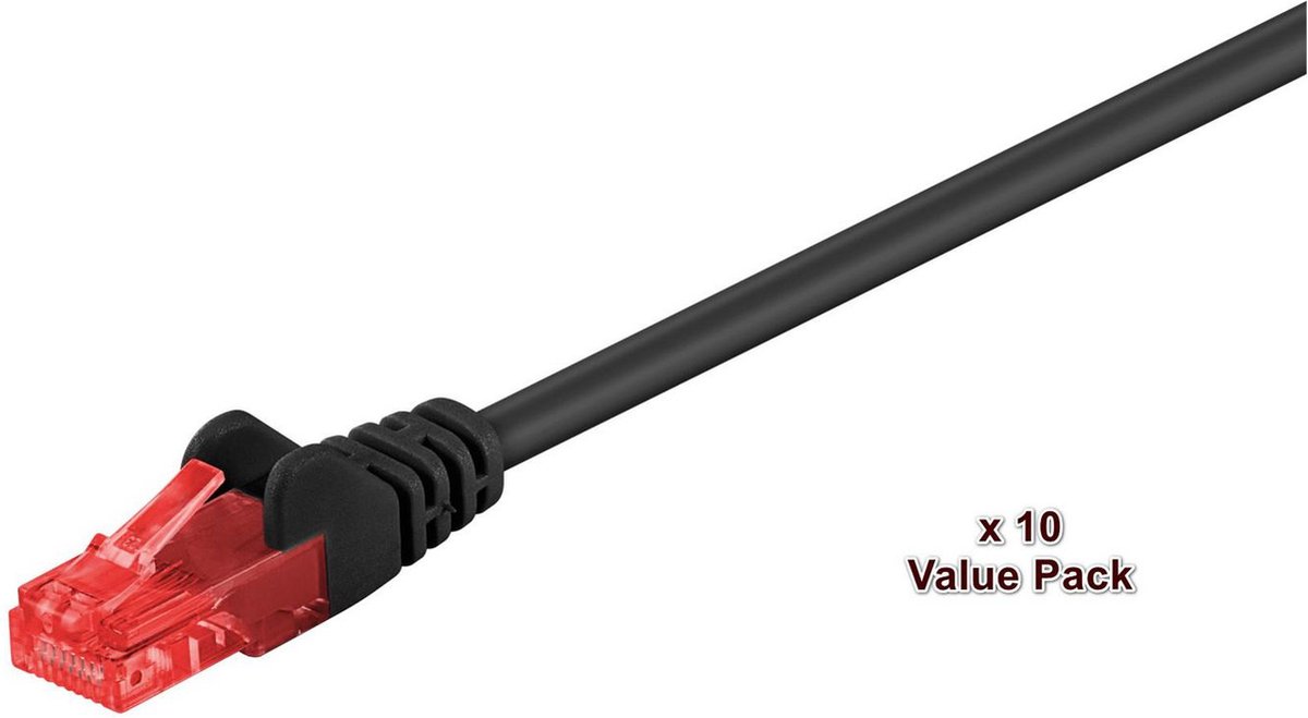MicroConnect V-UTP610SVP RJ45 Cavo di rete, cavo patch   10 m Nero  10 pz.