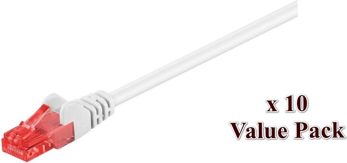 MicroConnect V-UTP610WVP RJ45 Cavo di rete, cavo patch   10 m Bianco  10 pz.