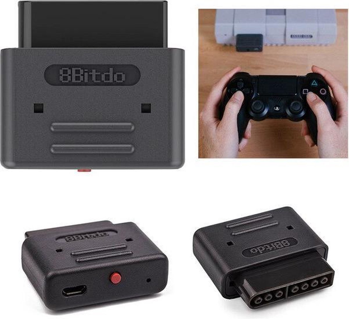 8BitDo Bluetooth Retro Receiver (SNES/SFC) - Compatible with DualShock 3 & 4 - Switch Joycon & Pro