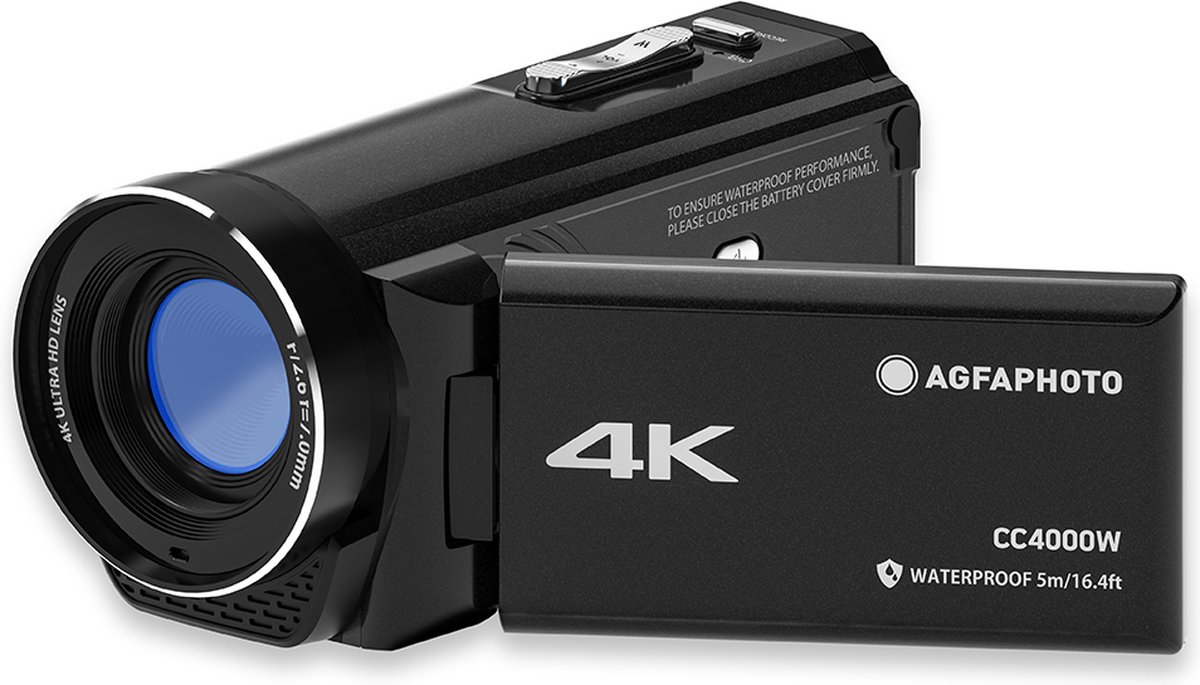 Agfa Photo Realimove CC4000 - Camcorder 4K - Waterproof - Black