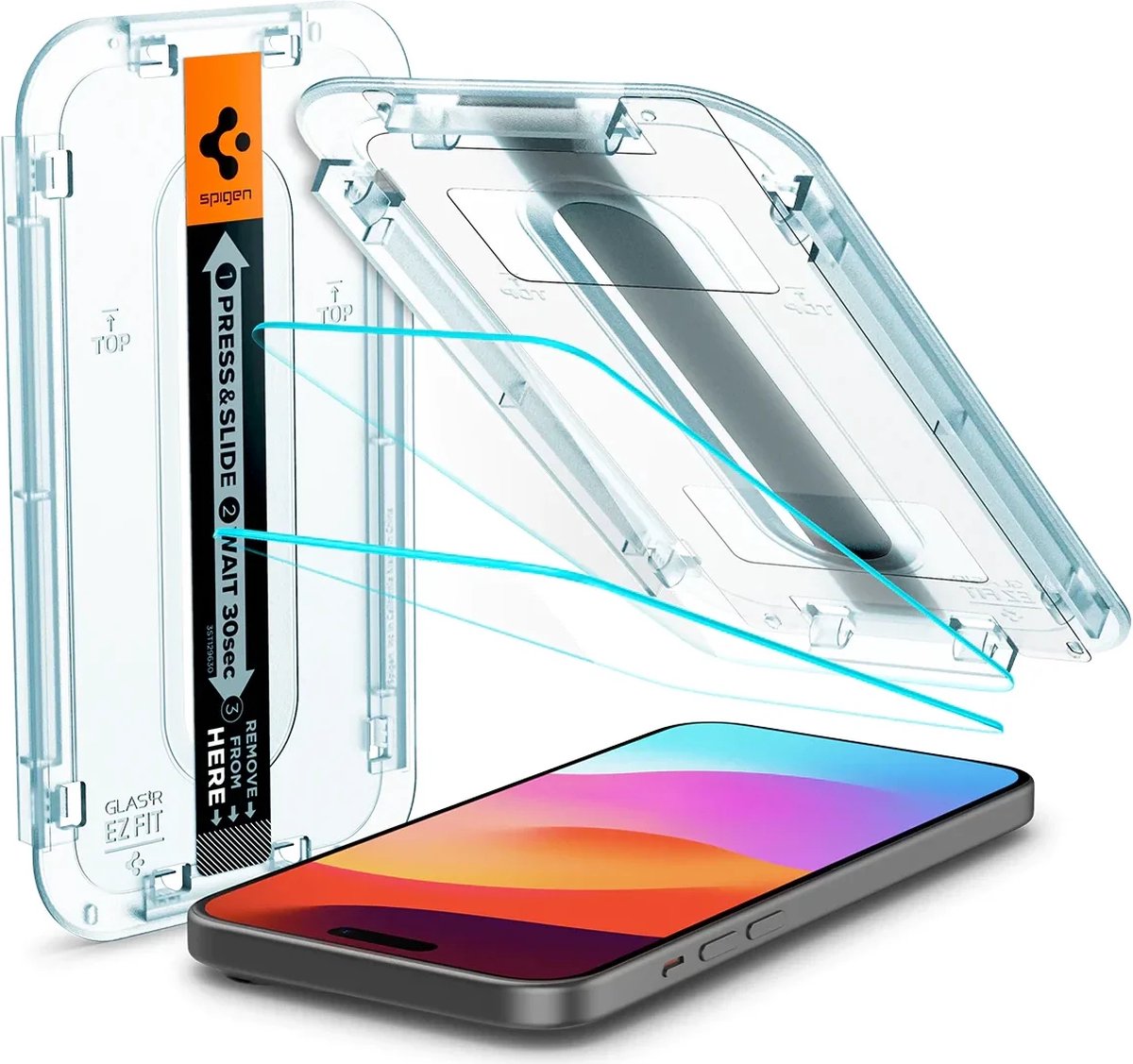 Spigen Glass tR EZ Fit 2 Pack - transparency - iPhone 16/15 Plus