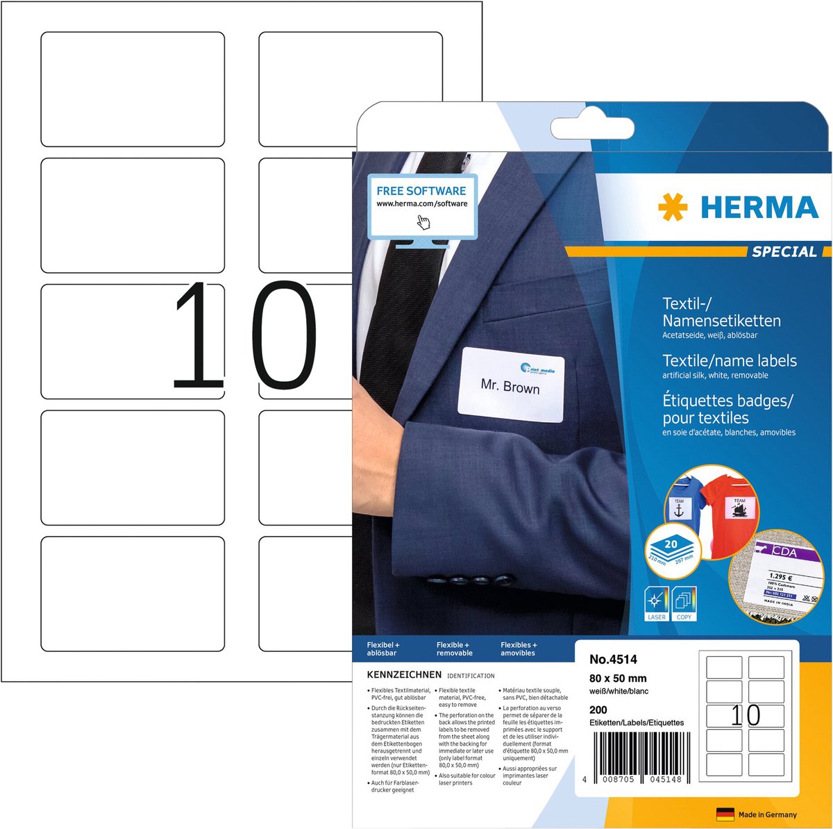 HERMA Special Name/textile