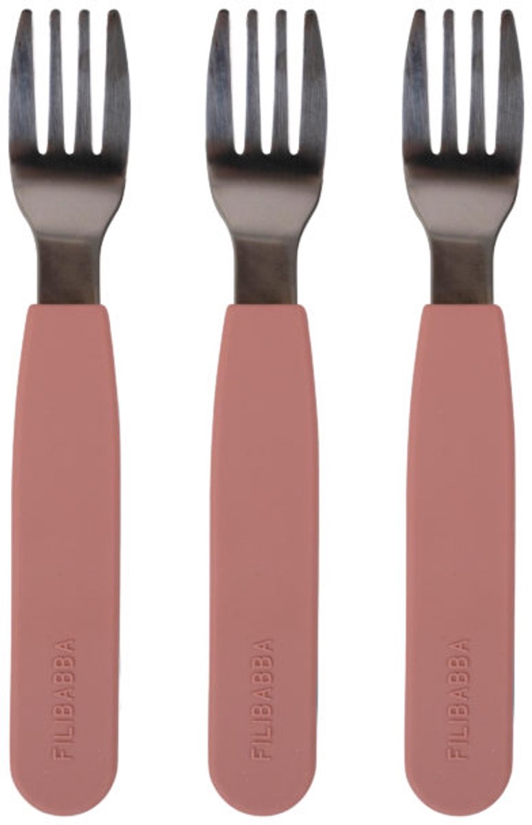 Filibabba Silikone gafler 3-pak - Rose