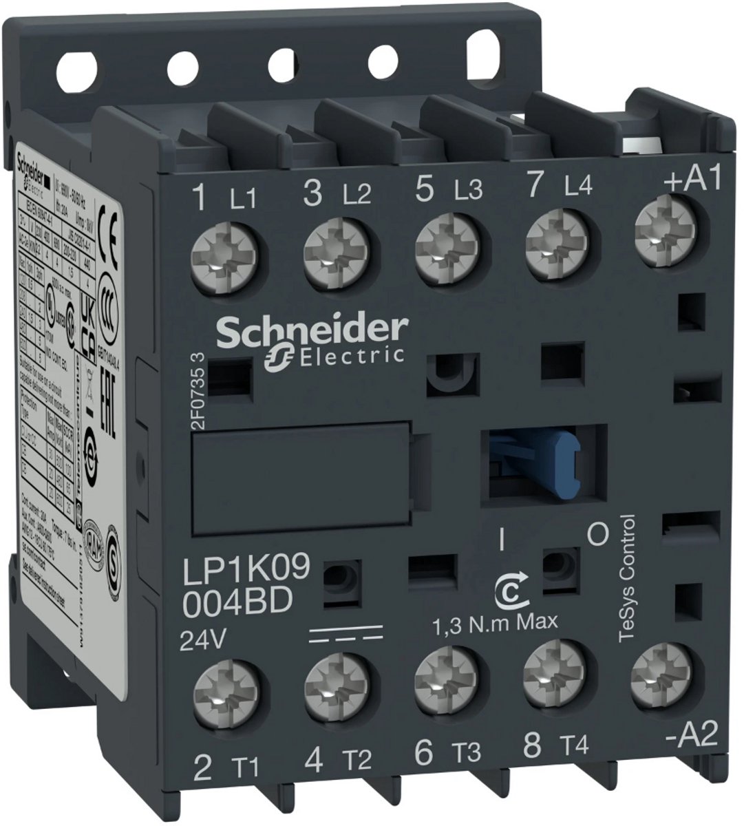 Schneider Electric Kontaktor LP1K09004BD 9A 4 slutte 24V DC