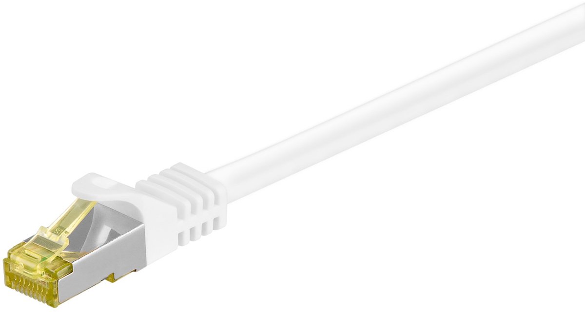 Pro RJ45 patch cord CAT 6A S/FTP (PiMF) 500 MHz with CAT 7 raw cable white