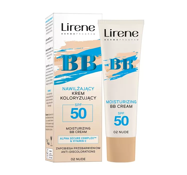 Lirene Nawilżający krem koloryzujący BB SPF50 02 Nude 30 ml