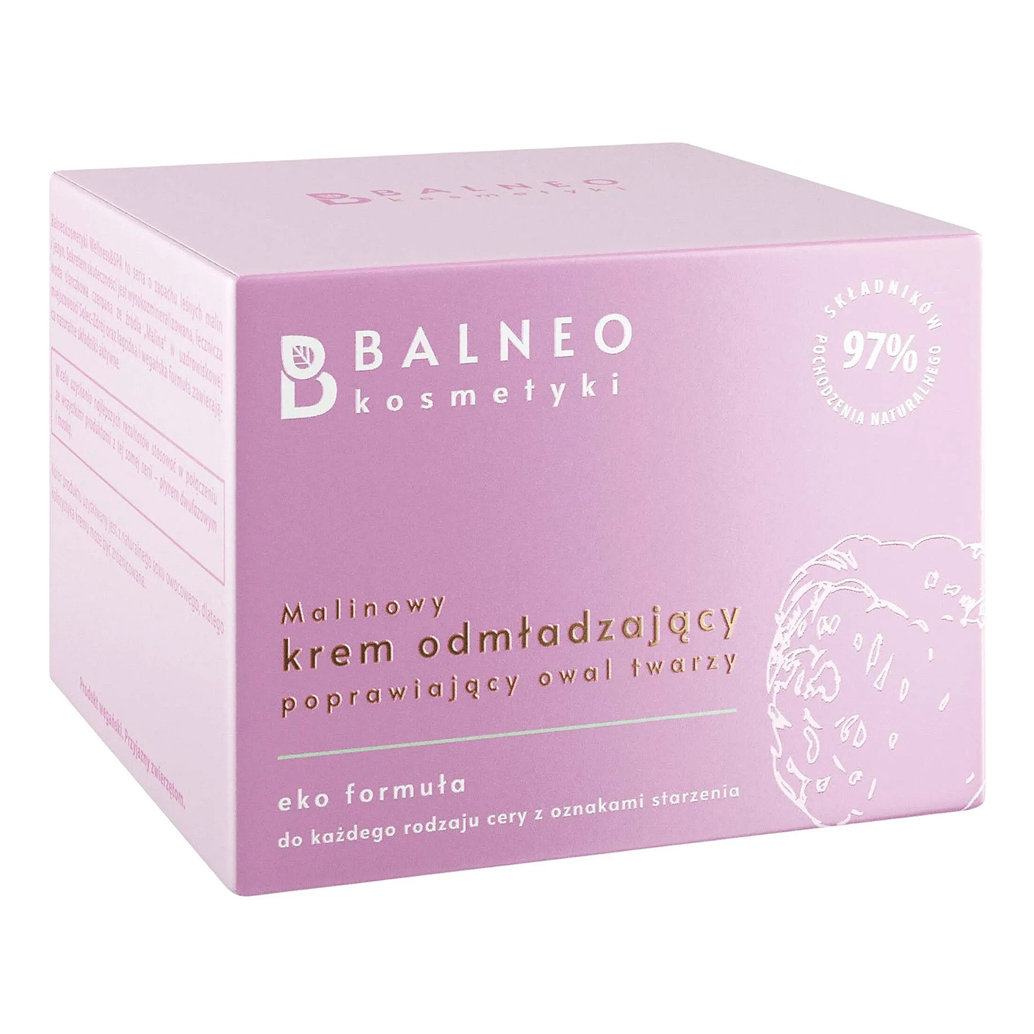 Balneokosmetyki malinowy krem odmładzający poprawiający owal twarzy 50 ml