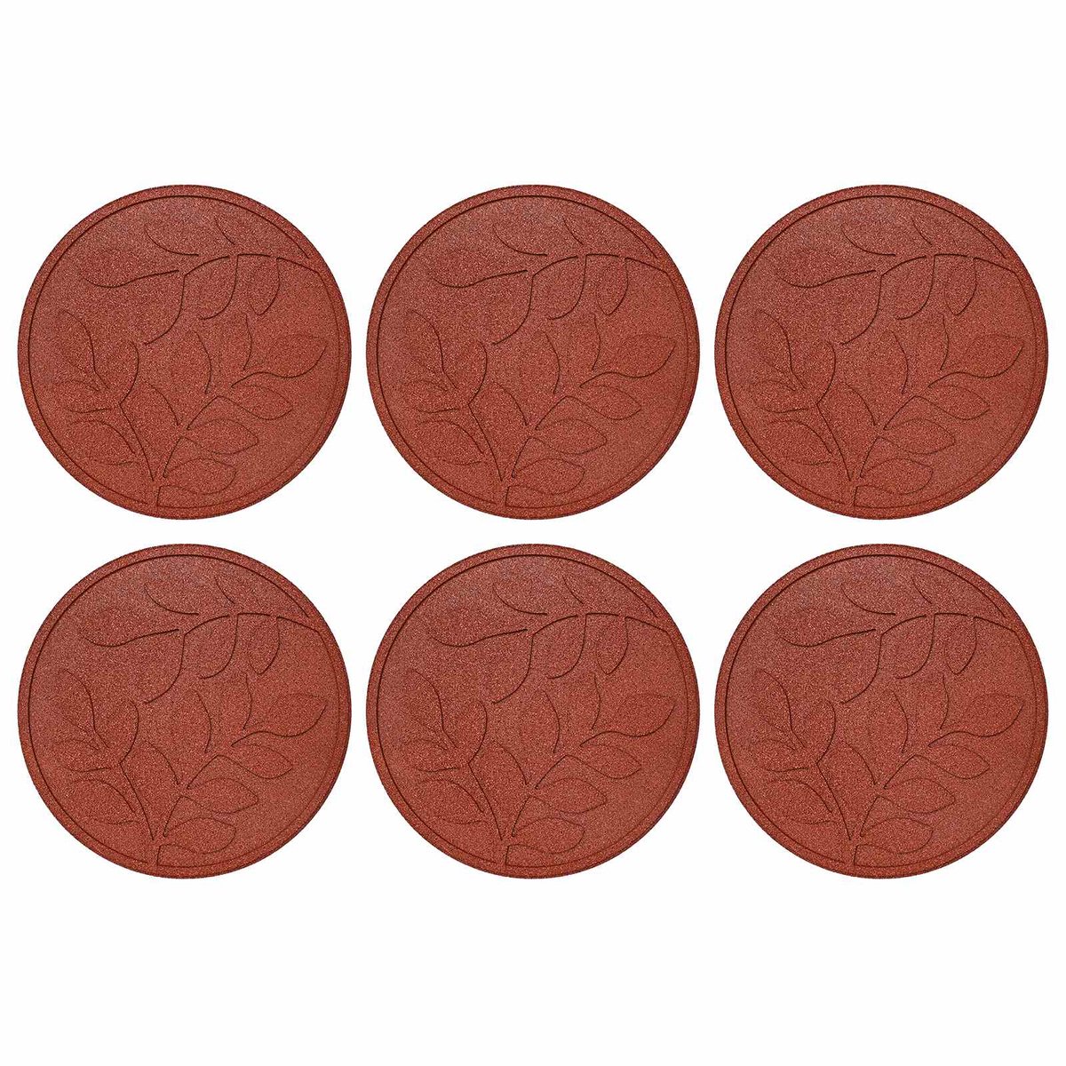 Gartenstein-Set 6 Stück Rot Ø 44 x 2 cm Gummi