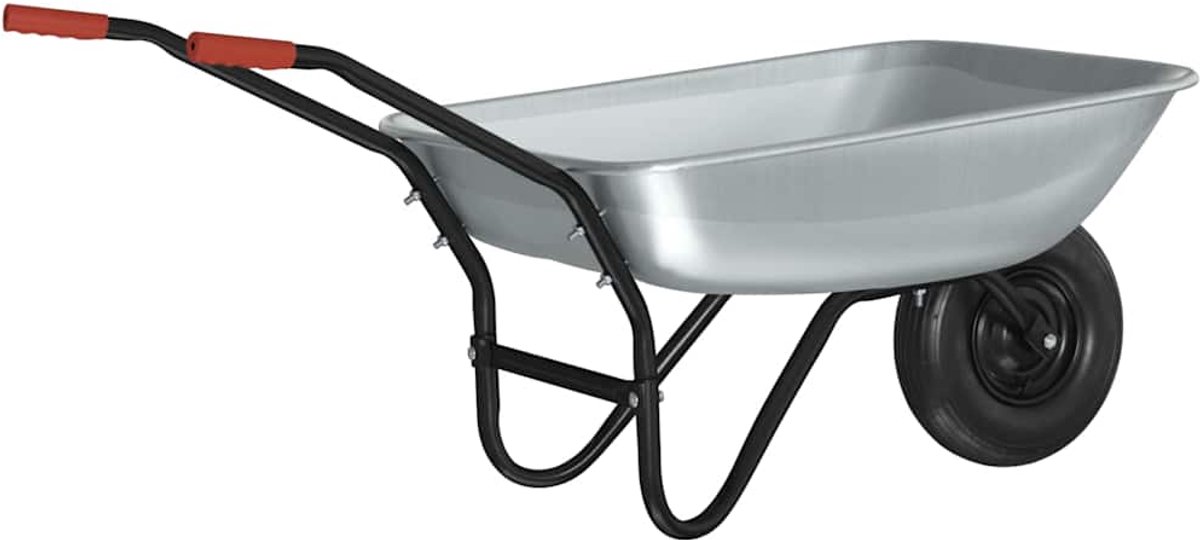 Schubkarre Silber und Schwarz 133 x 62,5 x 58 cm Stahl
