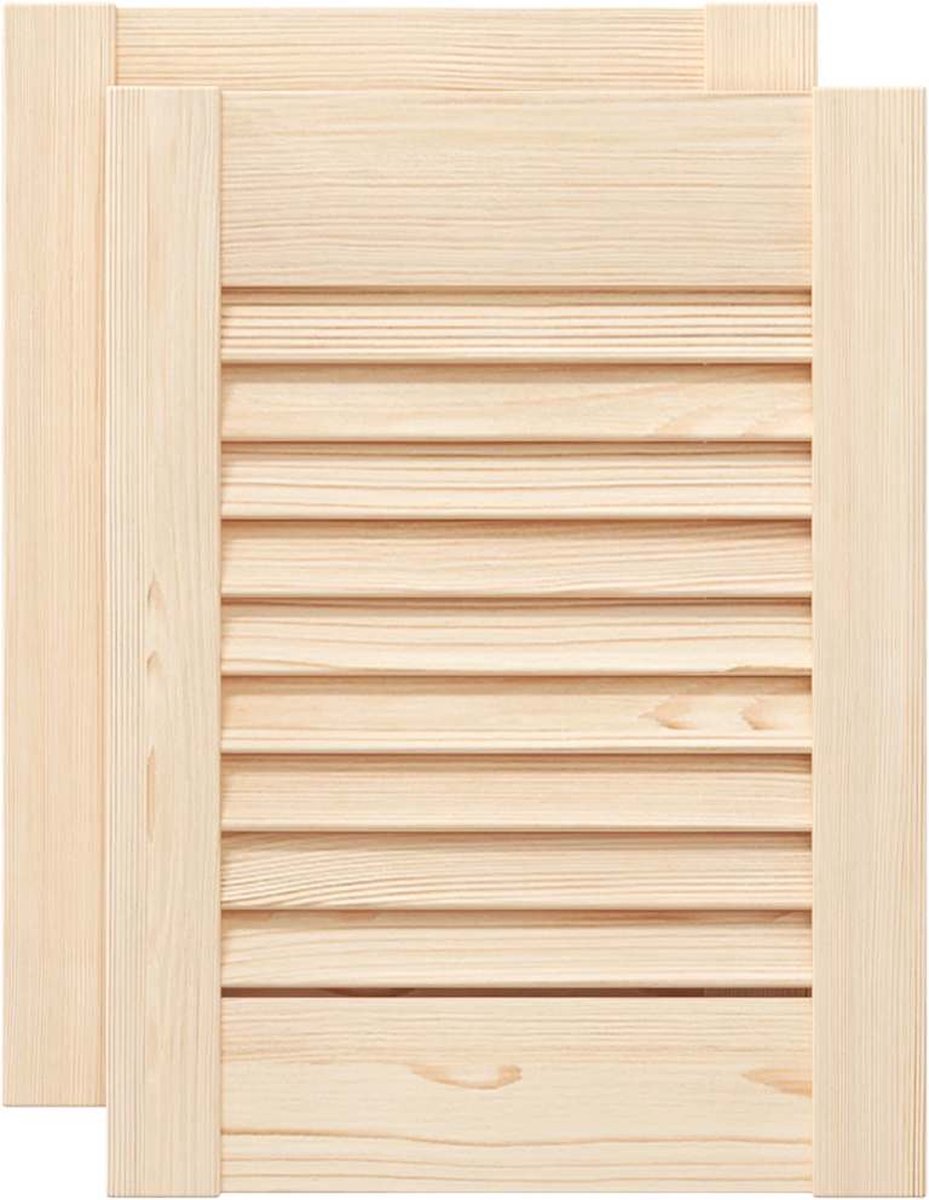 Schranktüren mit Lamellendesign 2 Stück 39,5 x 29,5 cm Massivholz
