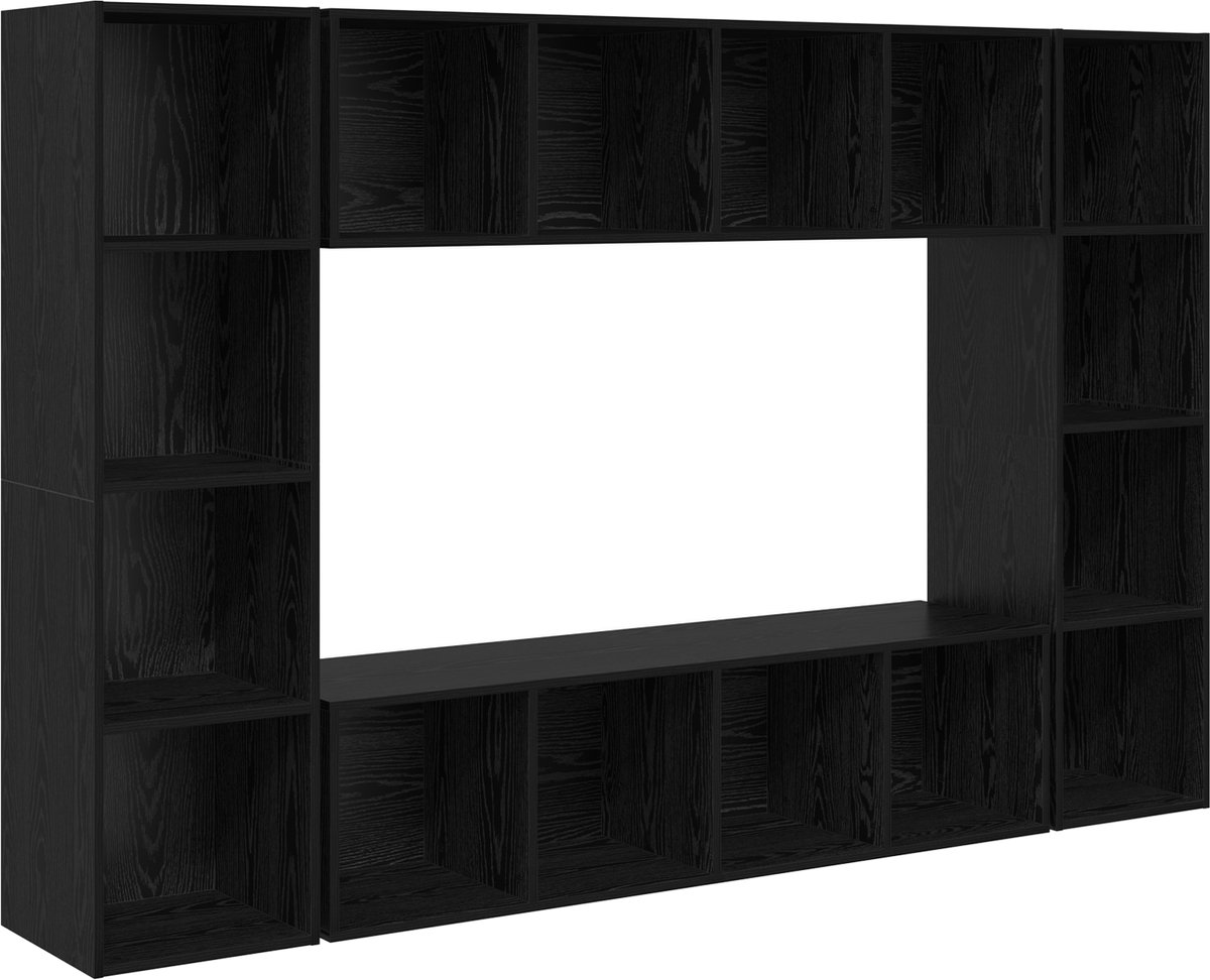 TV-Schrank-Set 4 Teile Schwarz 37 x 37 x 142,5 cm Holzwerkstoff