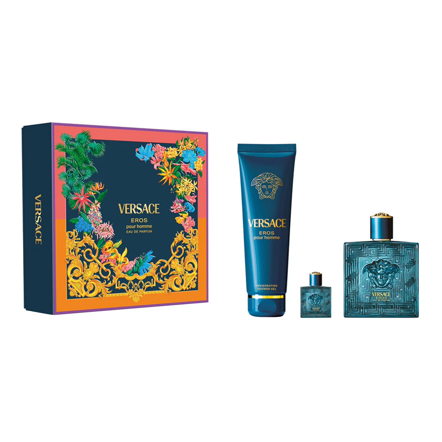 Versace Eros woda perfumowana spray 100 ml + 5 ml + żel pod prysznic 150 ml