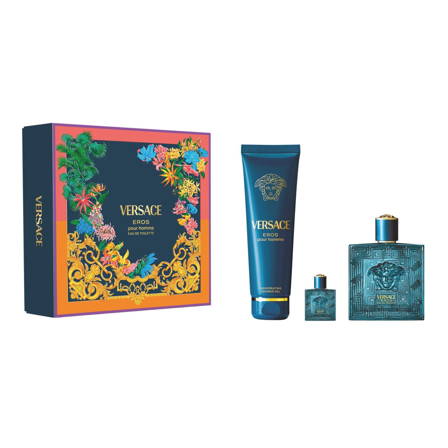 Versace Eros woda toaletowa spray 100 ml + 5 ml + żel pod prysznic 150 ml