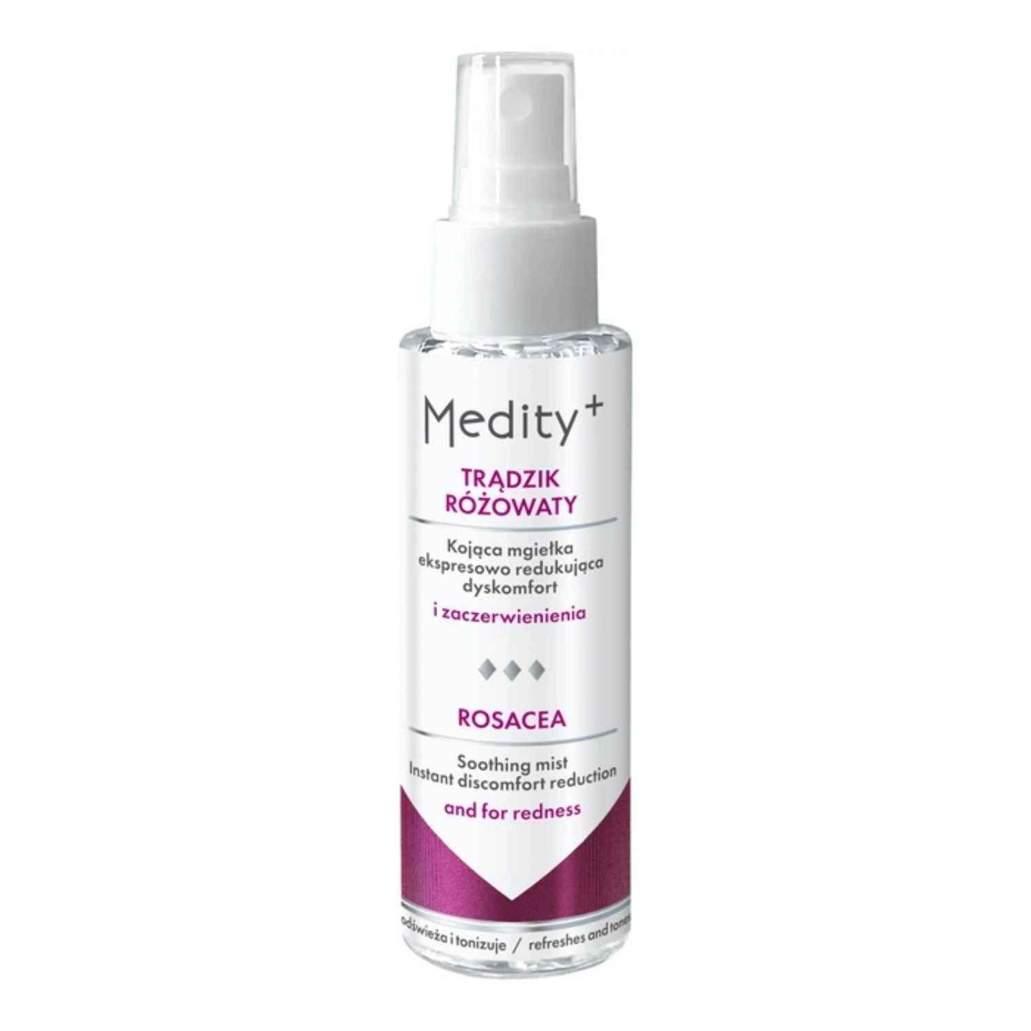 Medity+ Trądzik Różowaty kojąca mgiełka do twarzy redukująca dyskomfort 100 ml