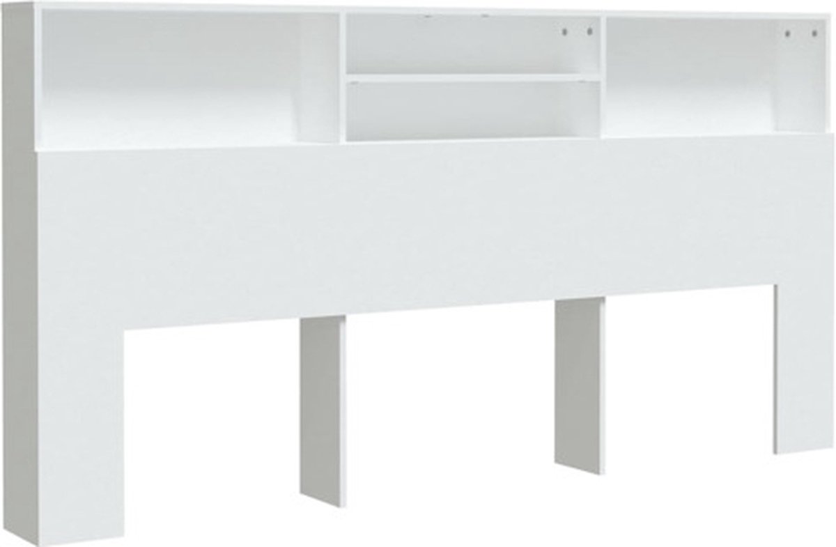 vidaXL Kopfteil mit Ablagen Weiß 200x19x103,5 cm
