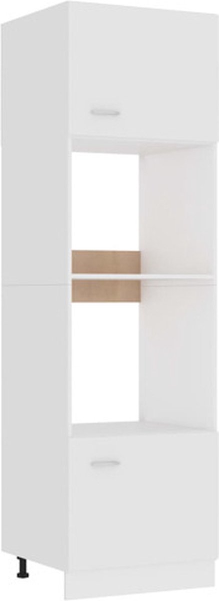 Einbauschrank für Mikrowelle Lyon Weiß 60 x 57 x 207 cm Spanplatte
