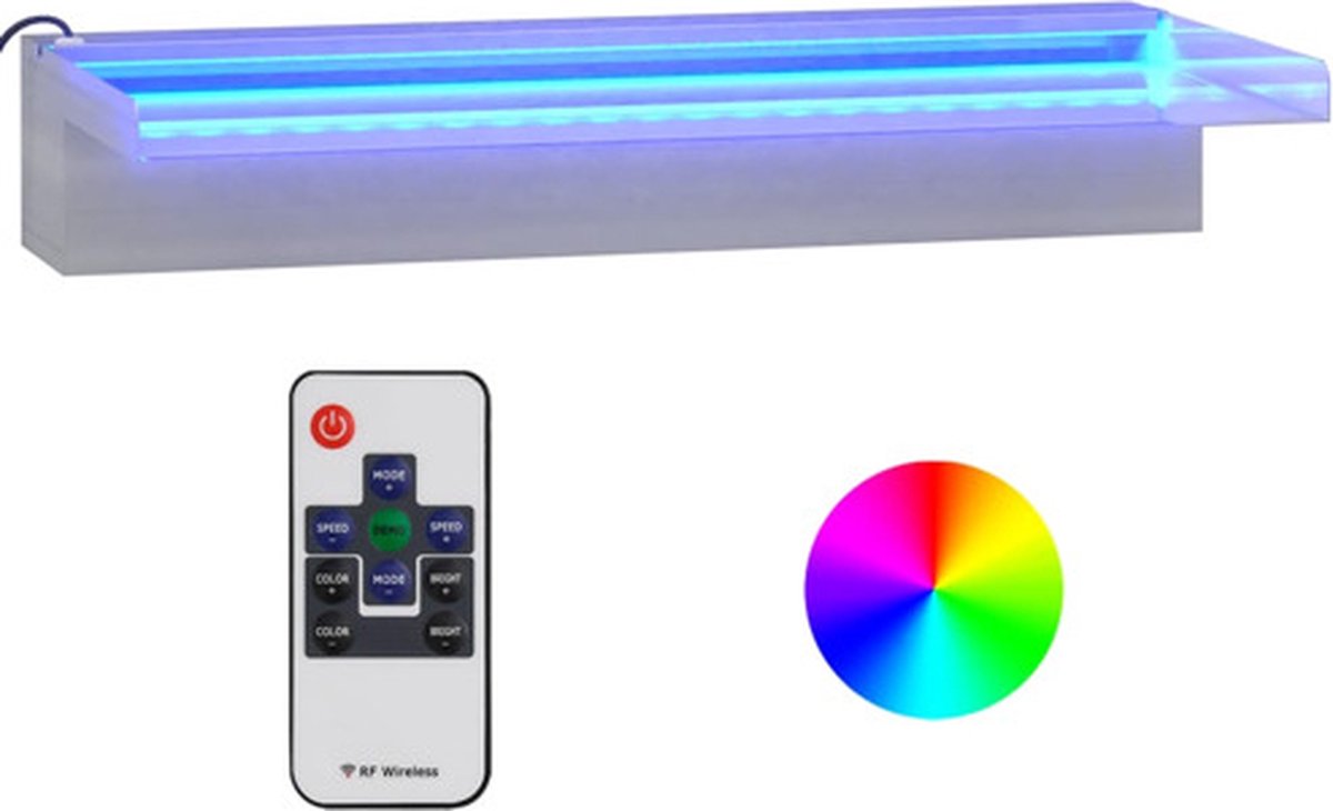 Wasserfall-Element mit RGB-LEDs Edelstahl 45 cm
