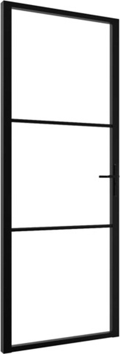 Innentür ESG Glas und Aluminium 76 x 201,5 cm Schwarz