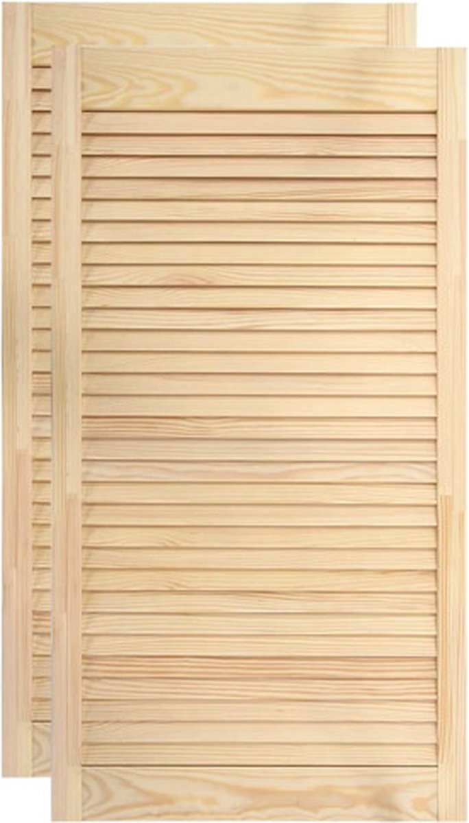 Schranktüren mit Lamellendesign 2 Stück 99,3 x 39,4 cm Massivholz