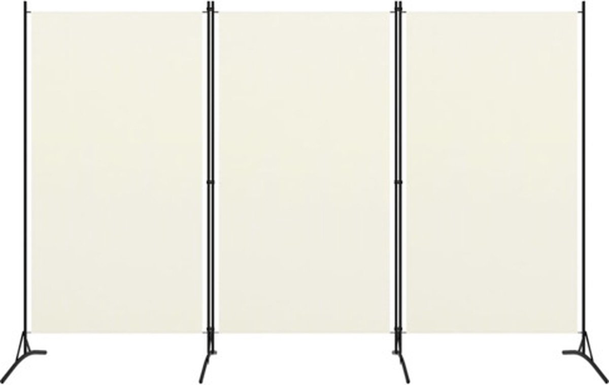 3-teiliger Raumteiler Weiß 260 x 180 cm Stoff