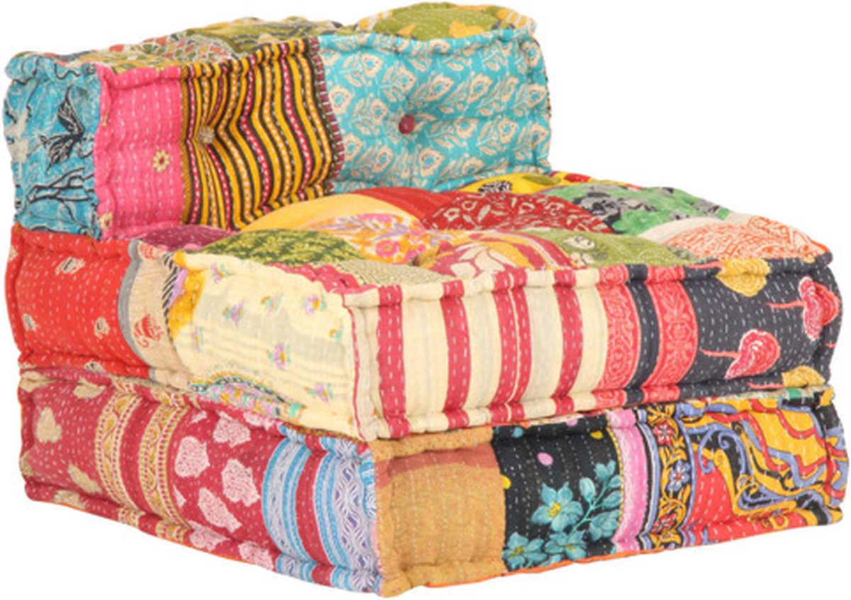 Modulares Fußhocker mit Patchwork-Stoff