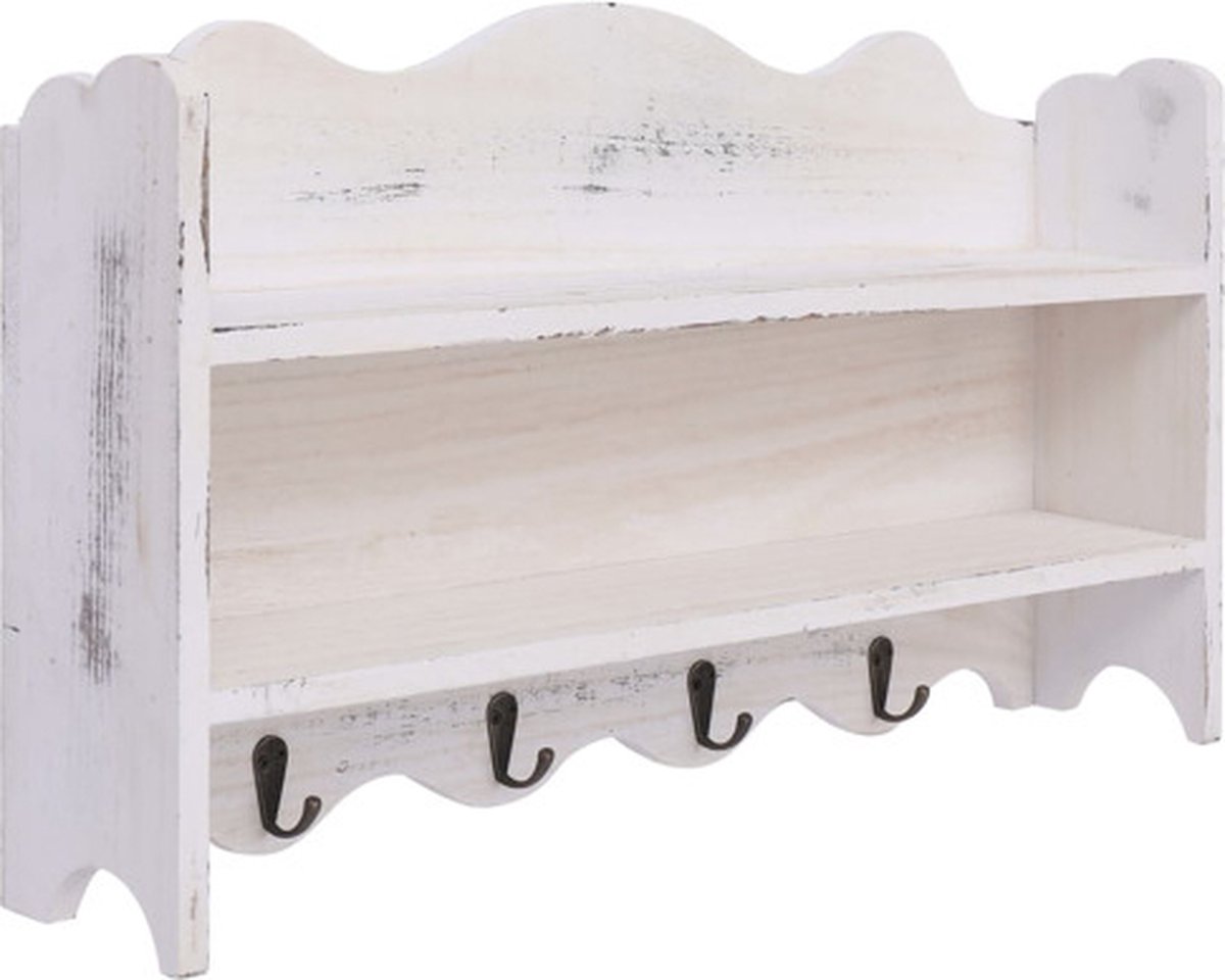 Wandgarderobe Weiß 50 x 10 x 30 cm Holz