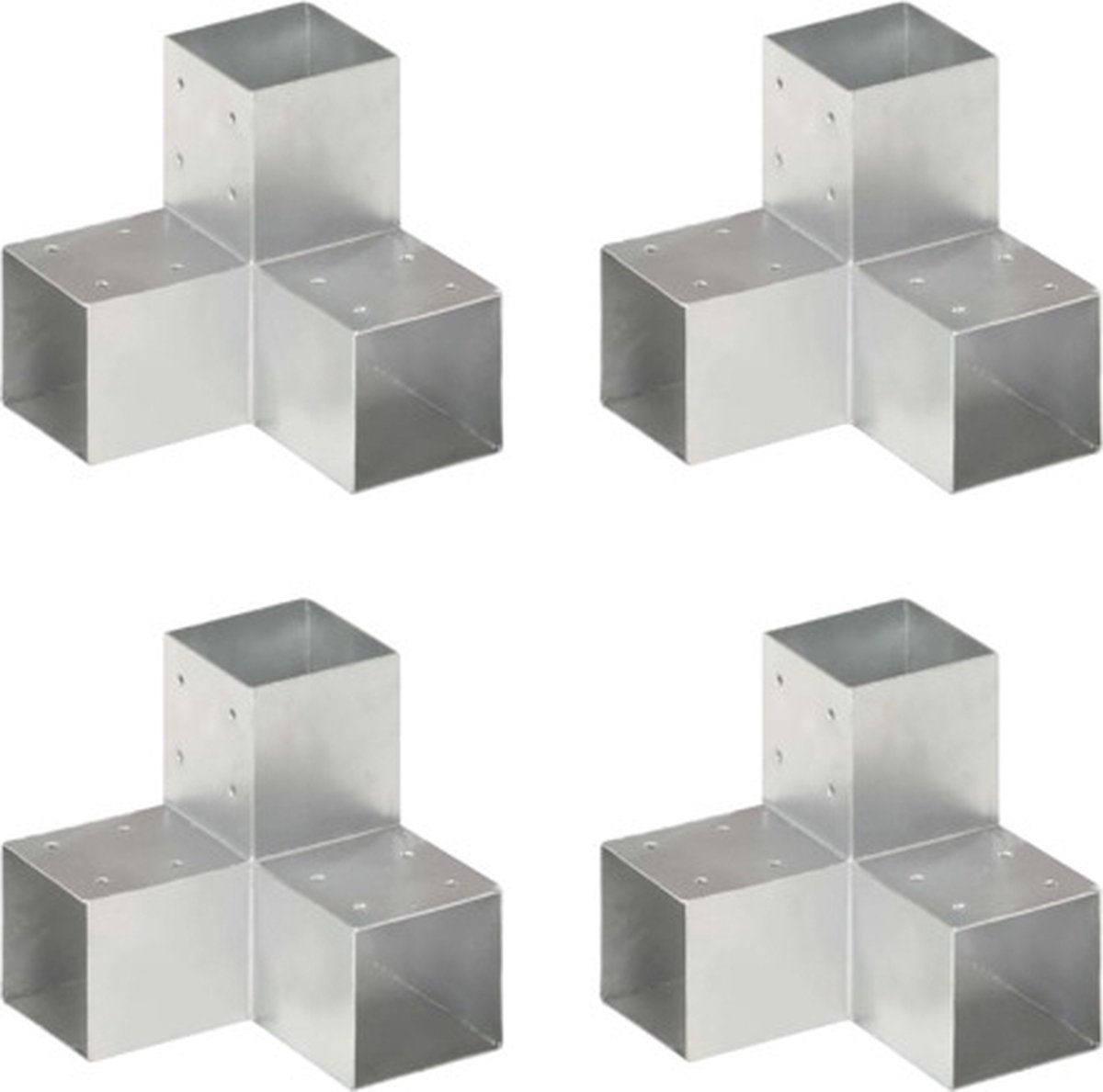 Pfostenverbinder 4 Stück Y-förmig Verzinktes Metall 91 x 91 mm