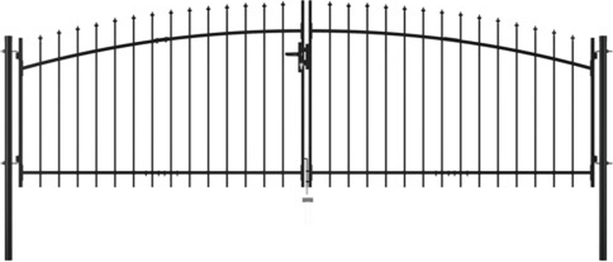 vidaXL Doppeltür-Gartentor Woerden mit Speerspitze 400 x 199,5 cm