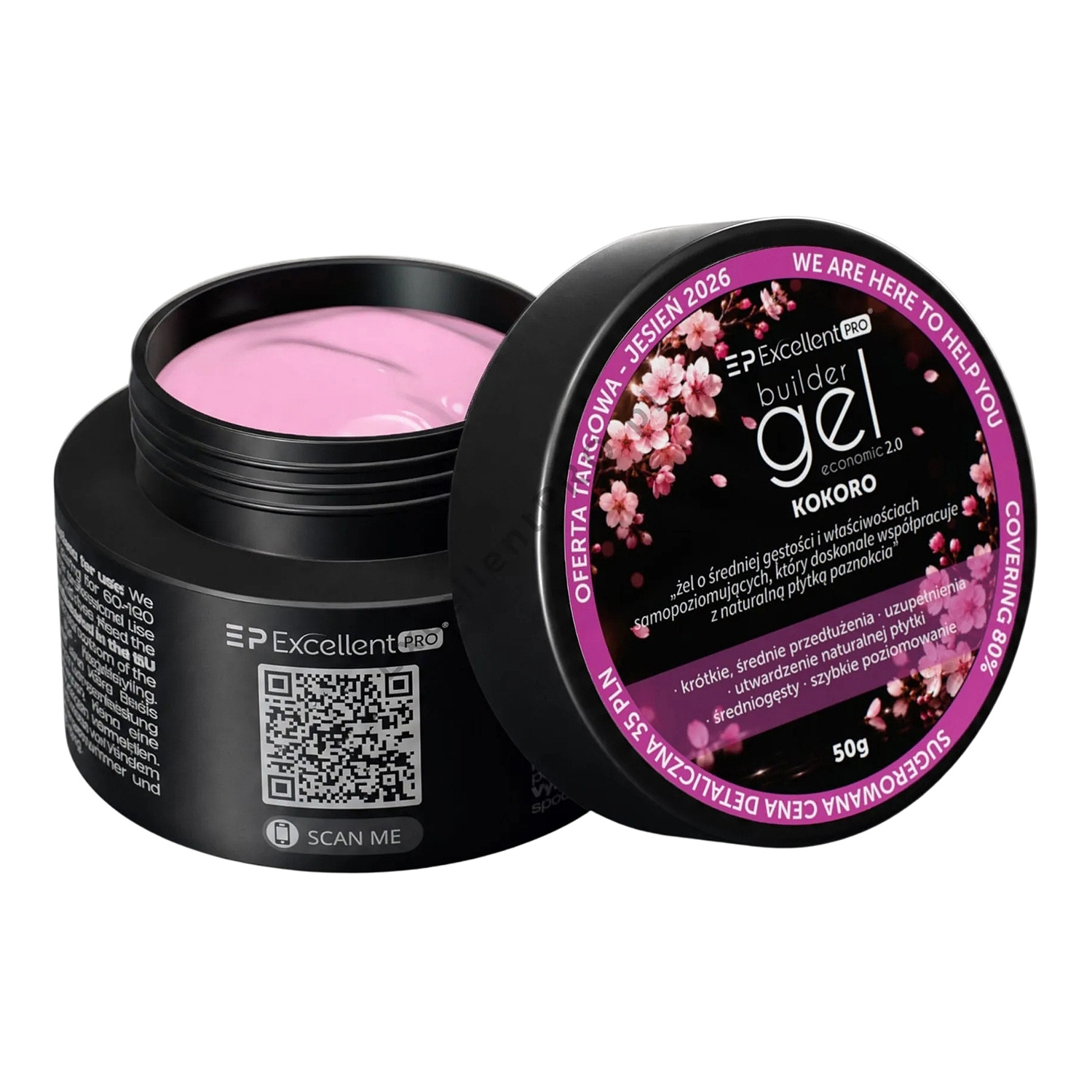 Excellent PRO Builder Gel Economic 2.0 samopoziomujący żel budujący Kokoro 50 g