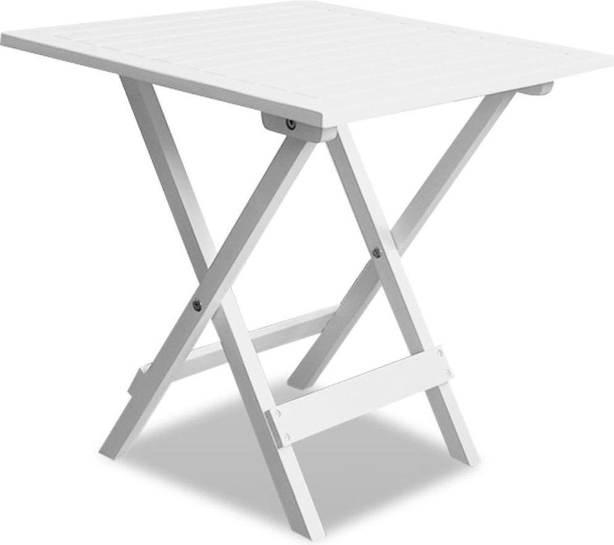 Bistrotisch Weiß 46 x 46 x 47 cm Massives Akazienholz
