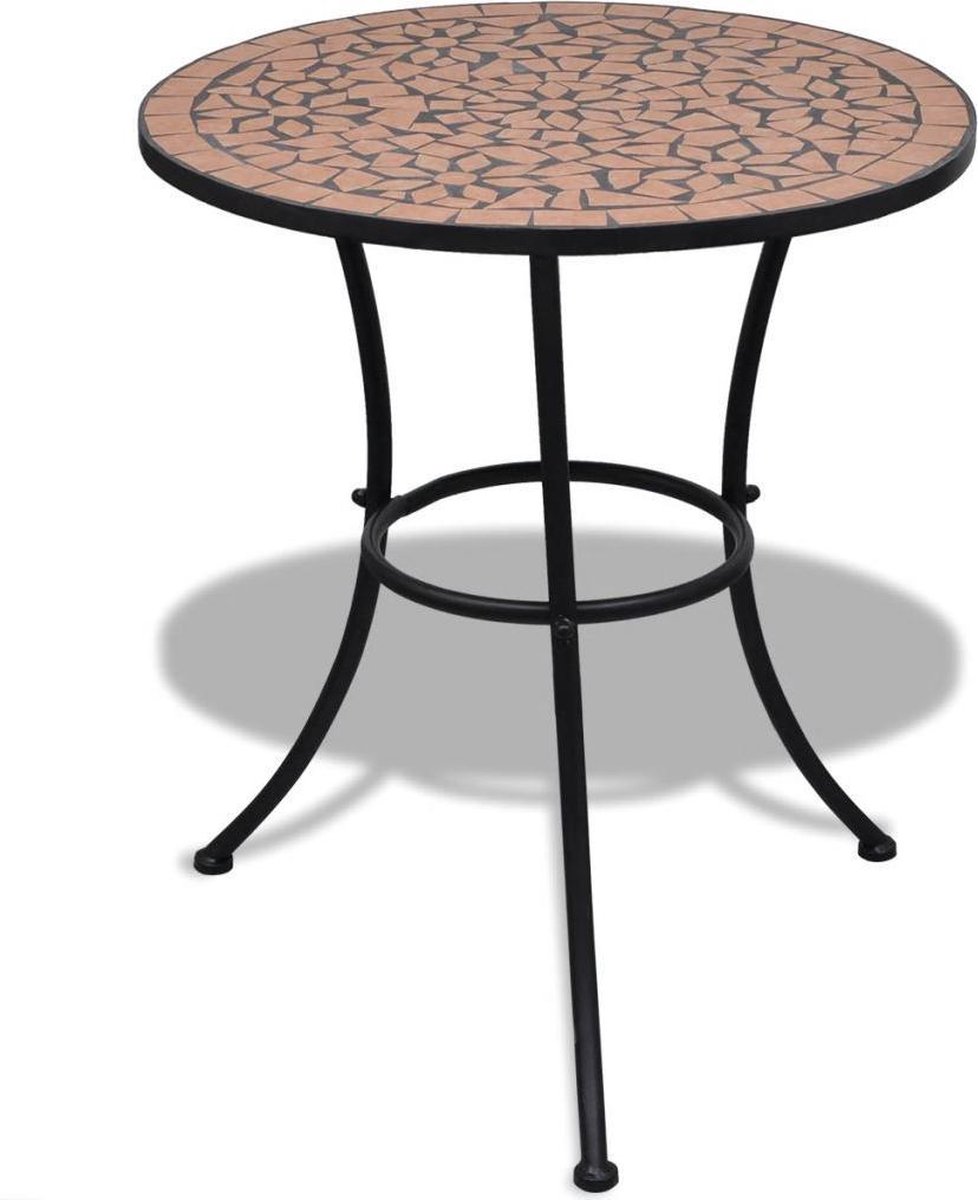 Bistrotisch Terrakotta Rot 60 cm Mosaik