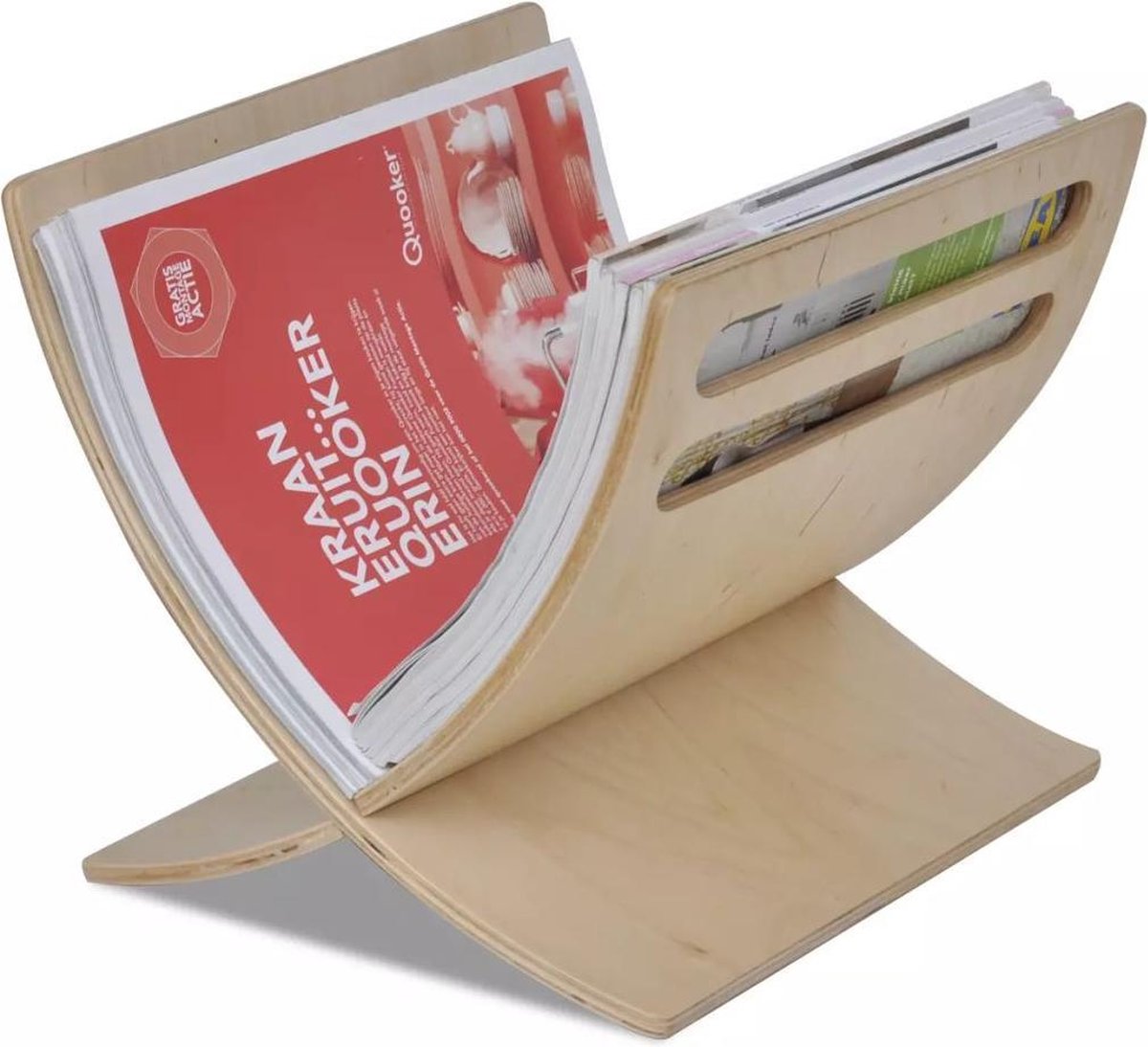Freistehender Zeitungsständer aus Holz