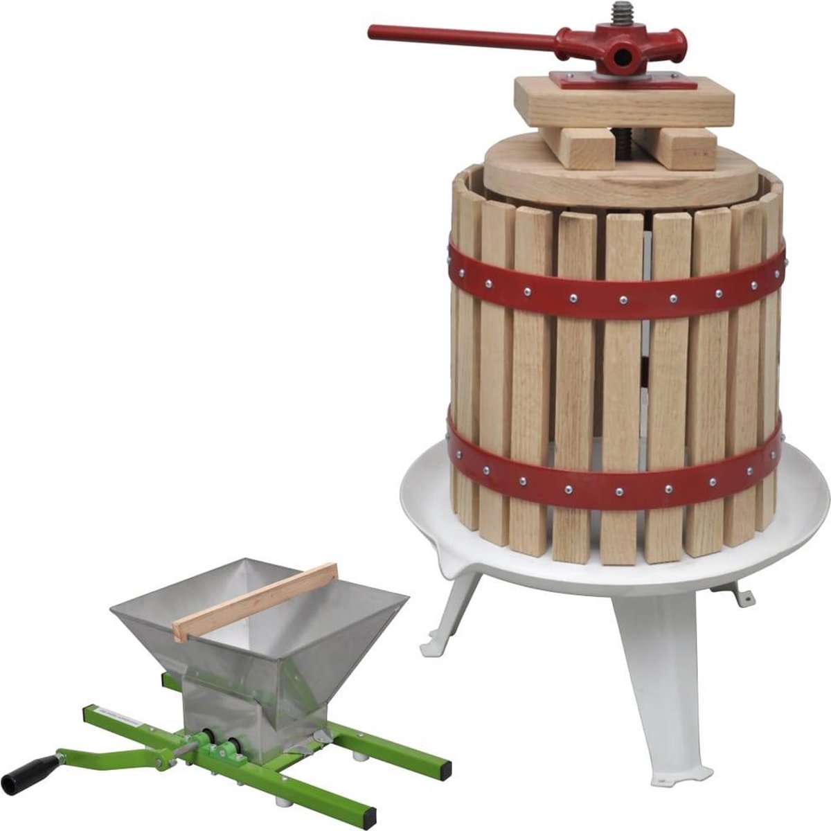 2-teiliges Obst- und Weinpressen- und Mahlwerk-Set
