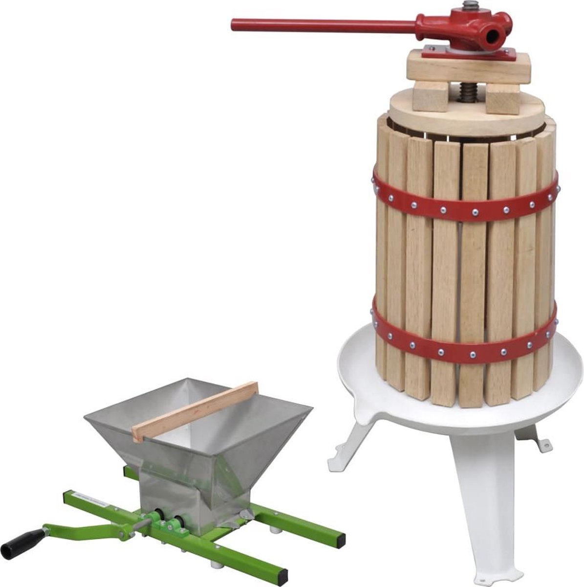 2-teiliges Obst- und Weinpressen- und Mahlwerk-Set