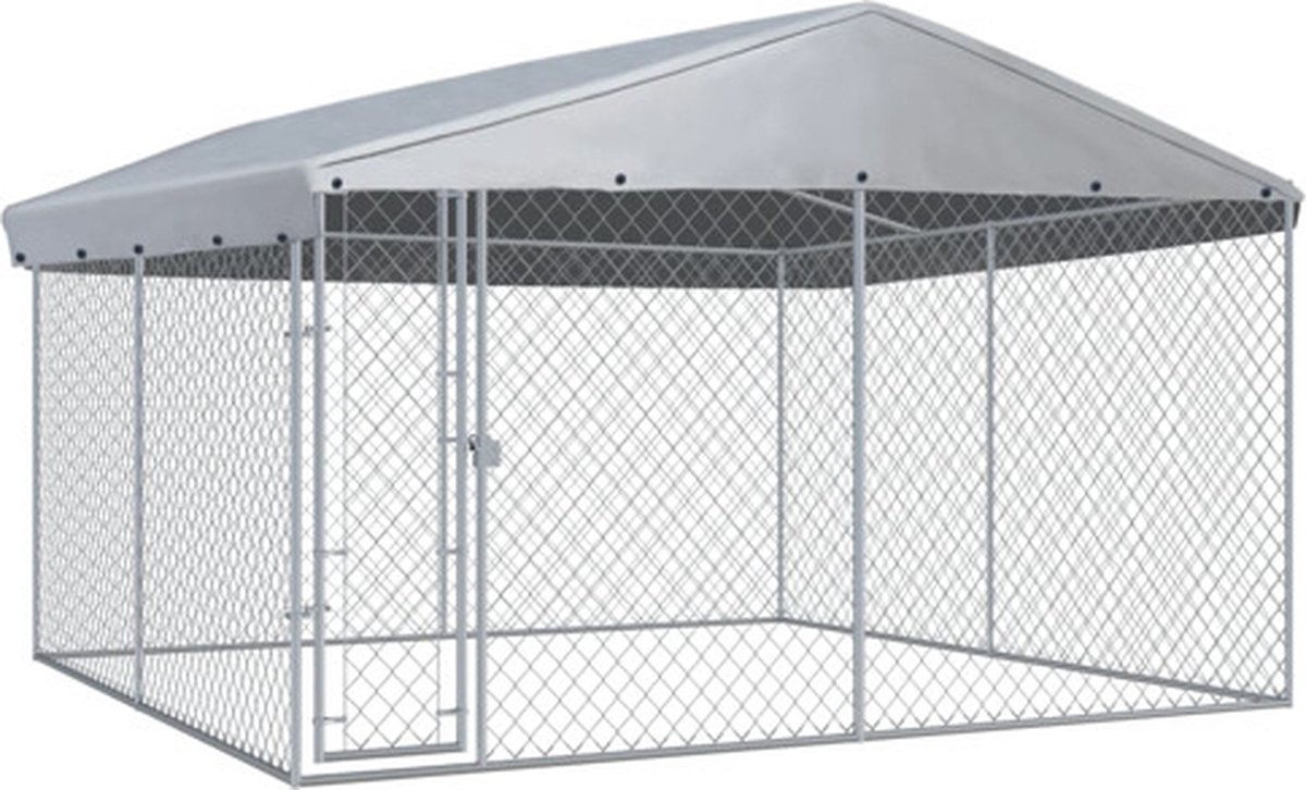 Hundehütte für den Außenbereich mit Dach 382 x 382 x 225 cm