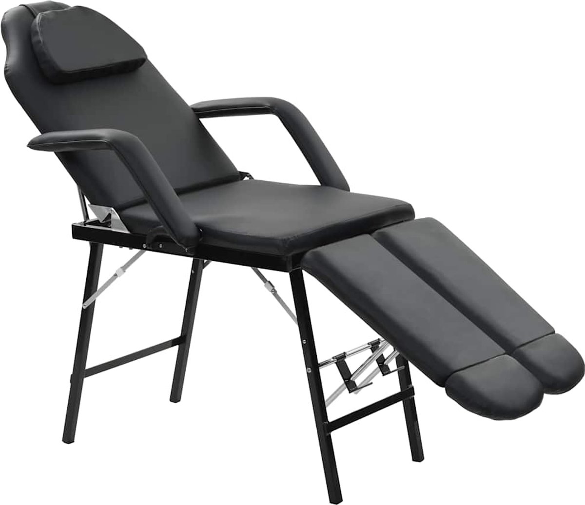 Tragbarer Kosmetikstuhl Kunstleder 185 x 78 x 76 cm Schwarz