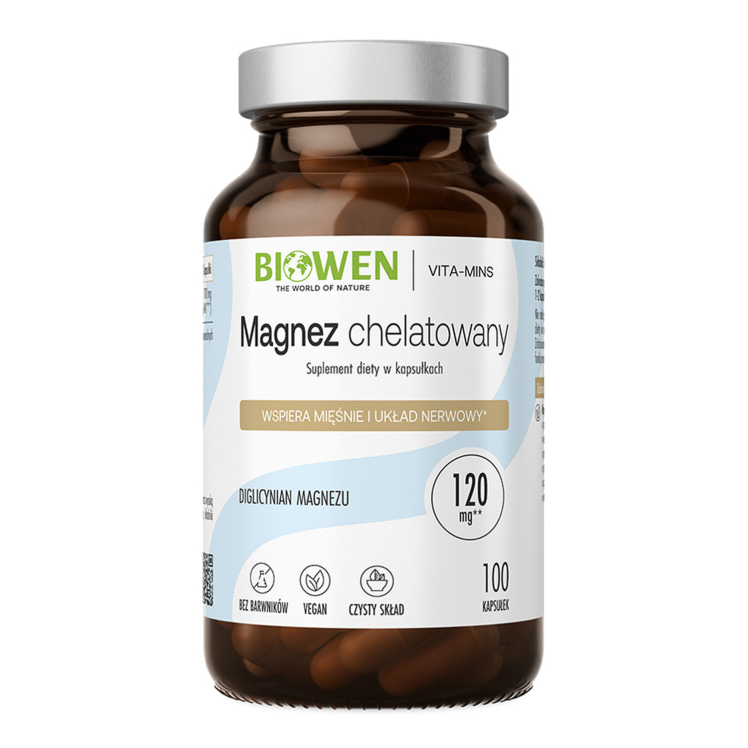 Biowen Magnez chelatowany suplement diety 100 kapsułek