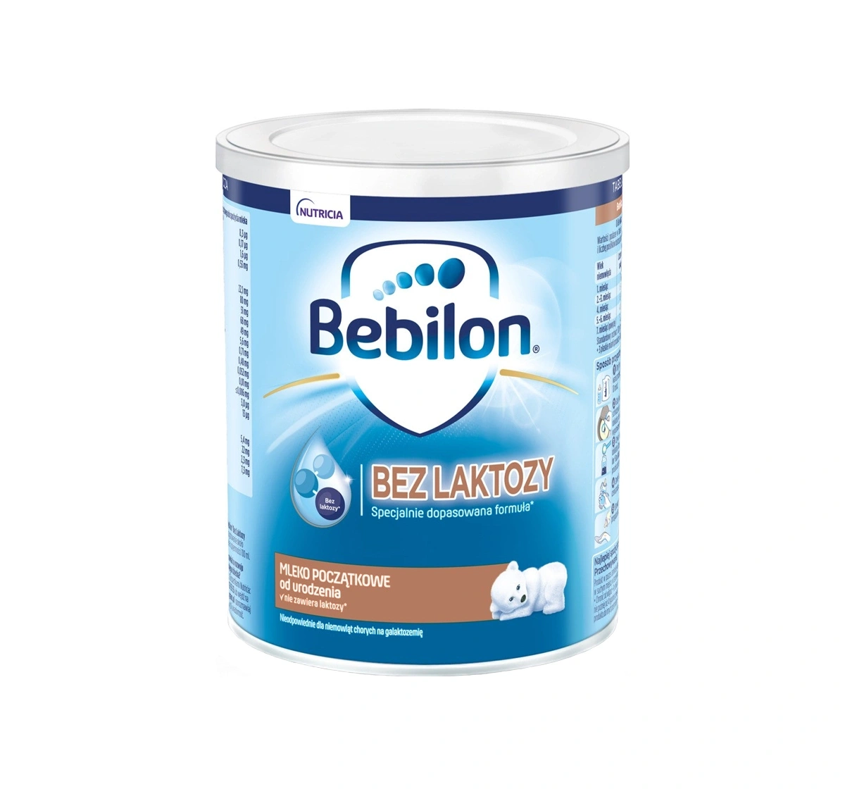 Bebilon Bez Laktozy mleko początkowe od urodzenia 400 g