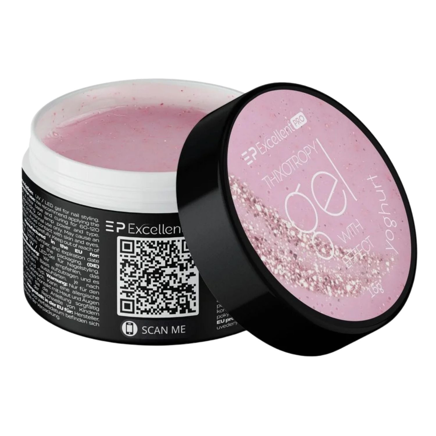 Excellent PRO Thixotropy Gel With Effect samopoziomujący żel budujący z brokatem Yoghurt 50 g