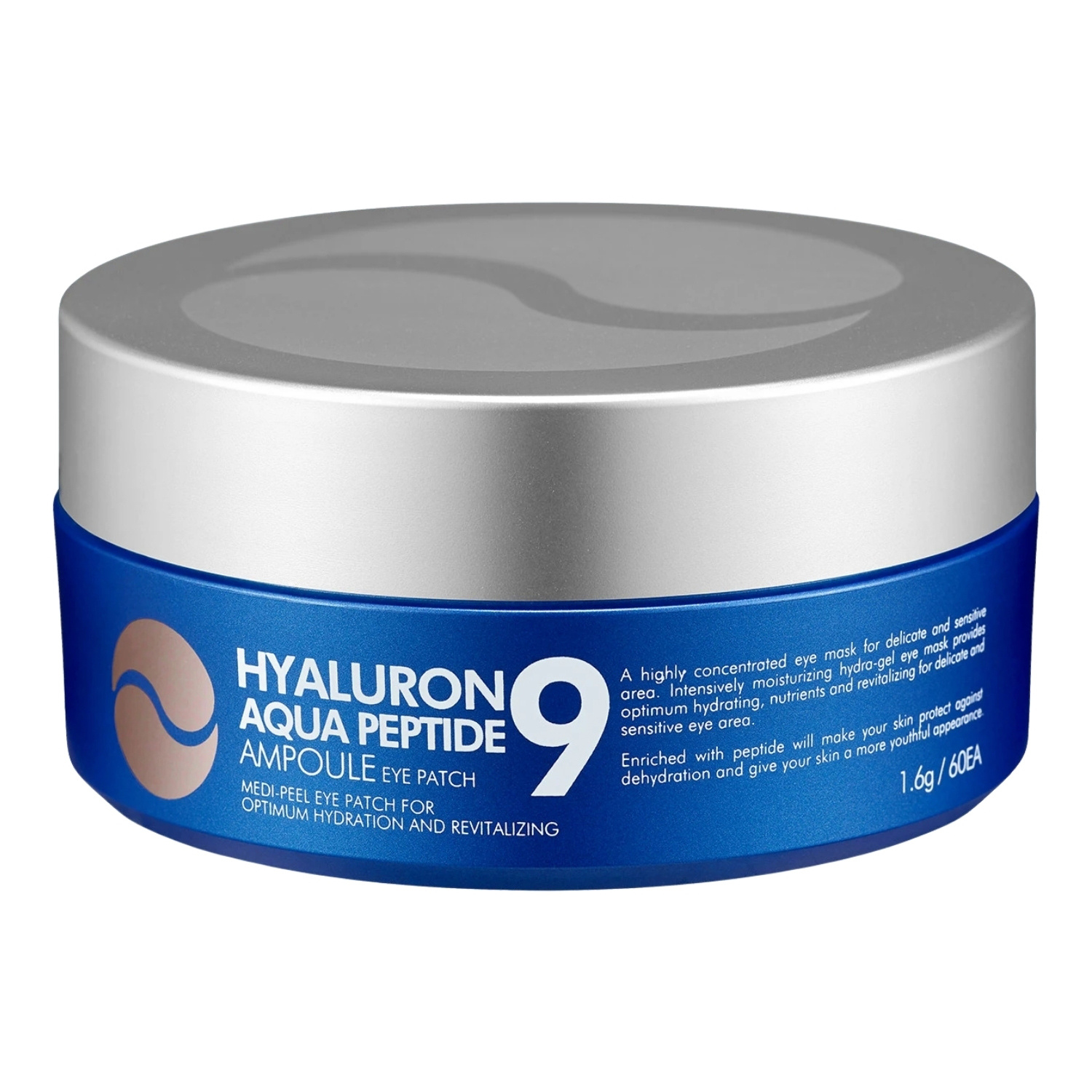 MEDIPEEL Hyaluron Aqua Peptide 9 Ampoule Eye Patch nawilżające płatki pod oczy z peptydami 60 szt