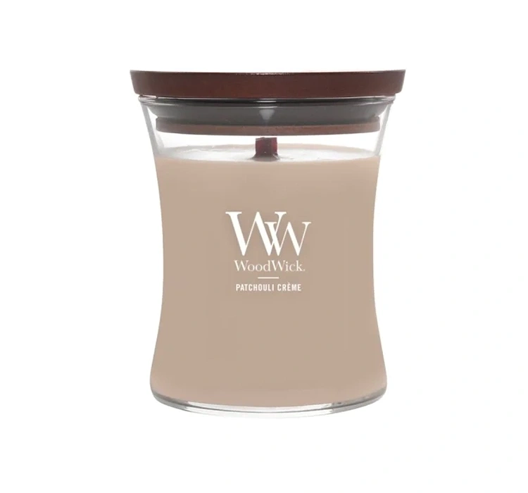 Woodwick Medium Jar Candle świeca zapachowa Patchouli Creme 275 g
