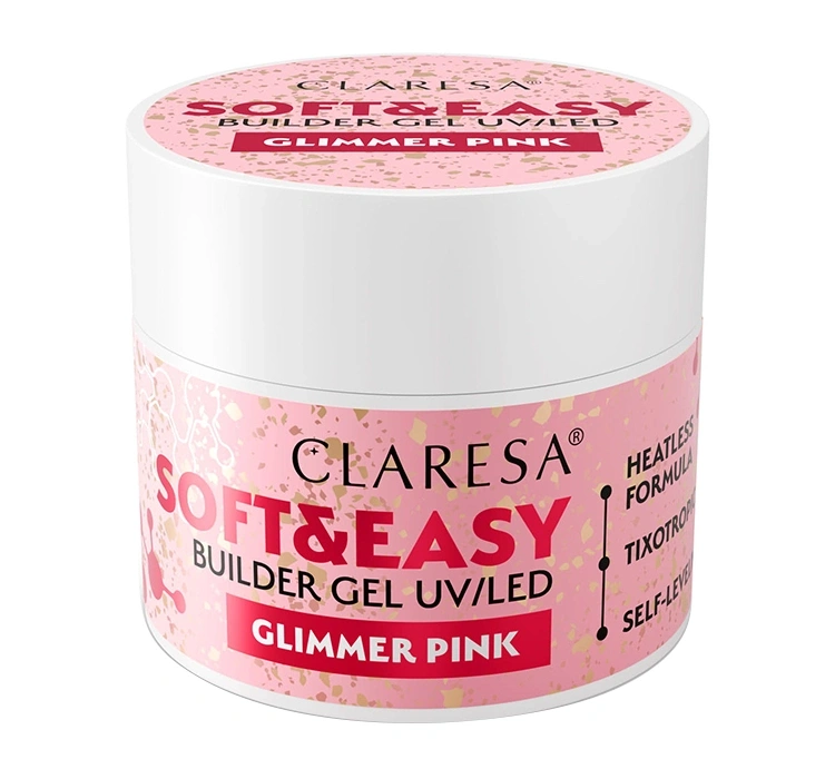 Claresa Soft & Easy żel budujący Glimmer Pink 90 g