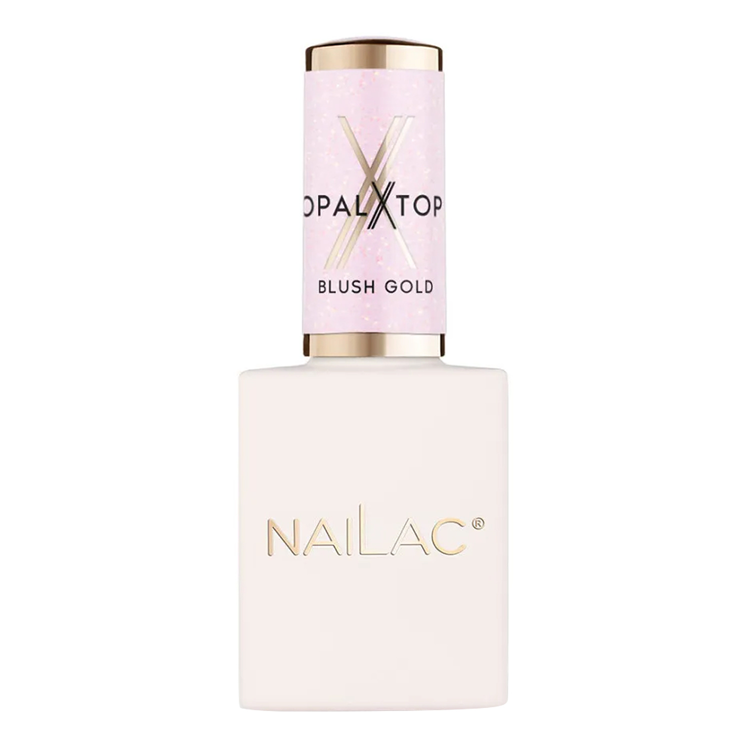 NaiLac OpalX top hybrydowy no wipe Blush Gold 10 ml