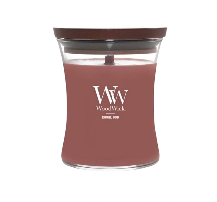 Woodwick Medium Jar Candle świeca zapachowa Rouge Oud 275 g