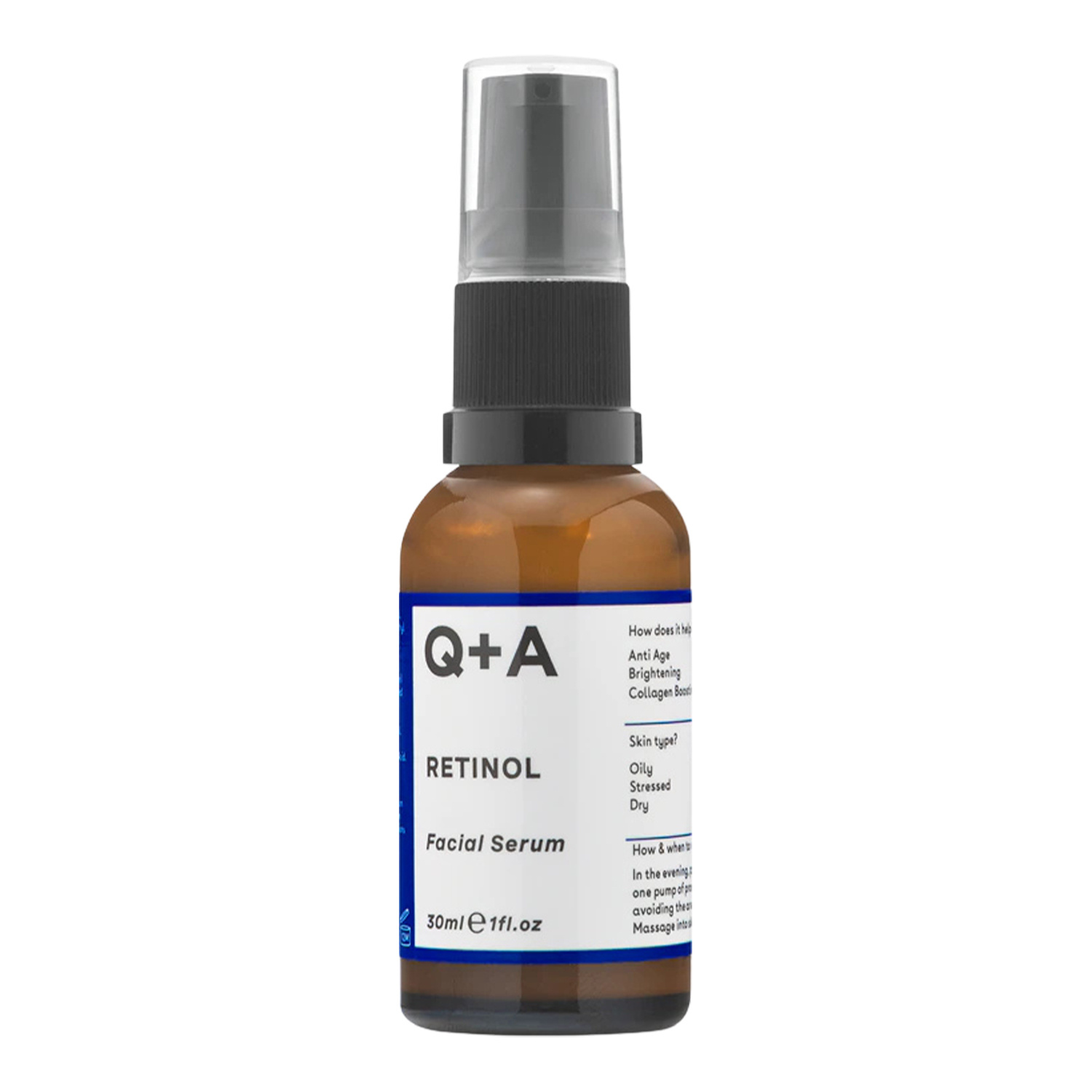 Q+A Retinol przeciwzmarszczkowe serum do twarzy z 0.2% retinolem 30 ml