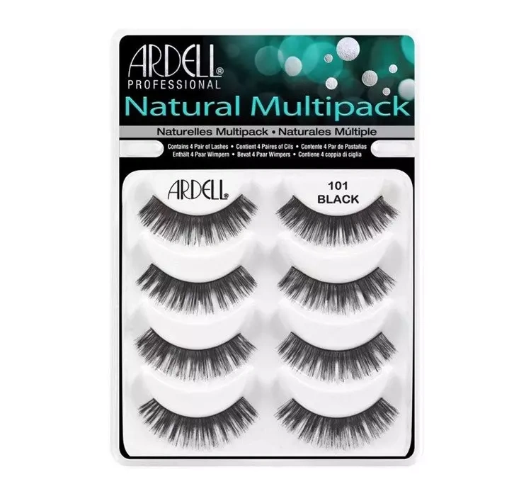 Ardell Natural Multipack sztuczne rzęsy na pasku 101 Demi Black 4 pary
