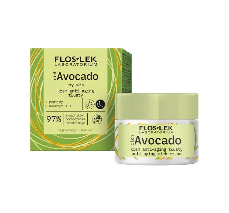 Floslek Rich Avocado odmładzający krem do twarzy tłusty 50 ml