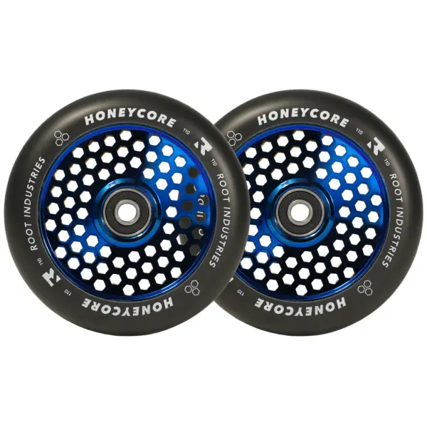 Scootin Renkaat Root Honeycore Musta 110mm 2-Pakkaus (110mm - Blue Ray)